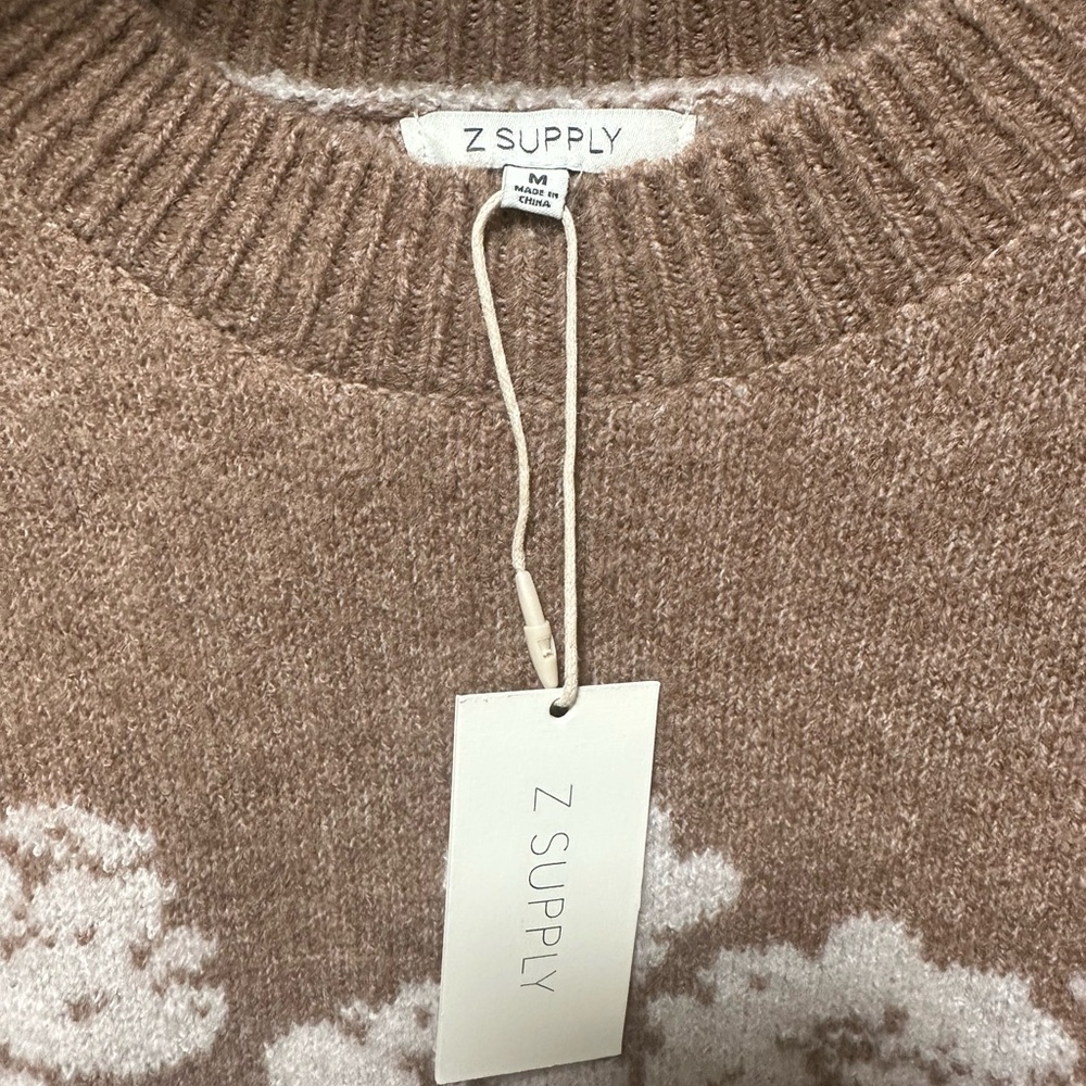Floral Patterned Brown Sweater - Picture 3 of 6